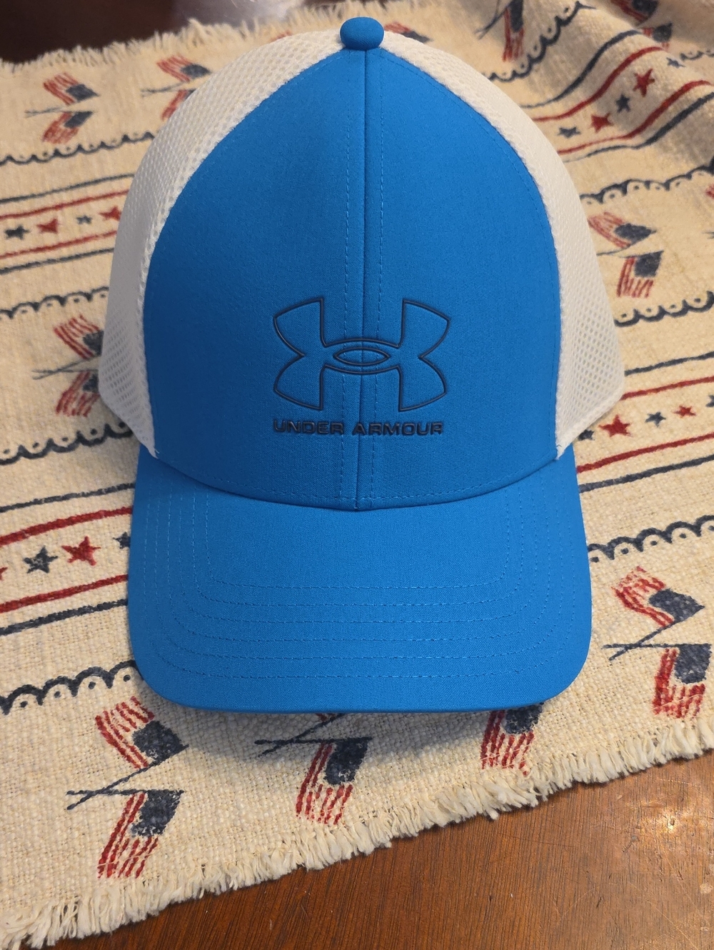 Under Armour Bright Blue and White Mesh Baseball Cap